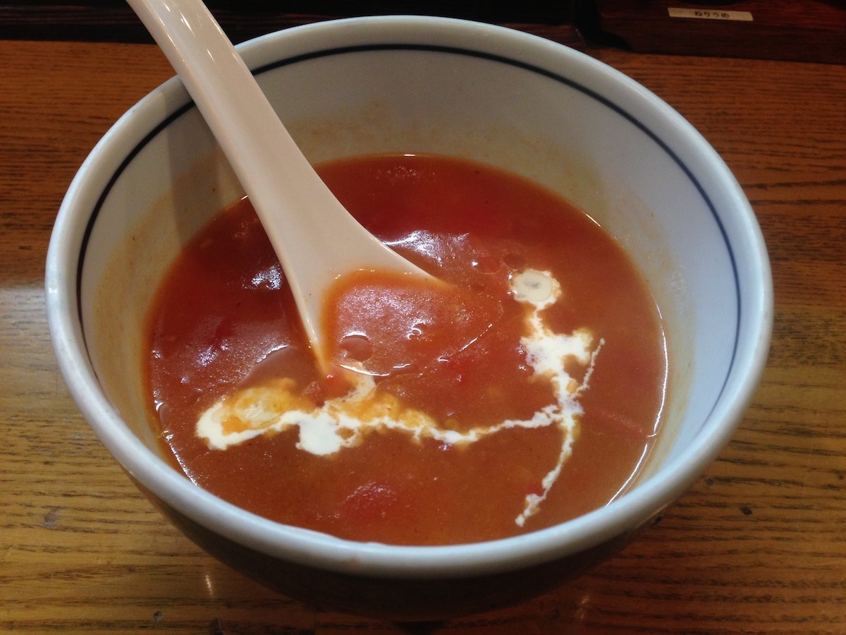 完熟トマトとアンチョビのとろみ塩つけ麺 スープ